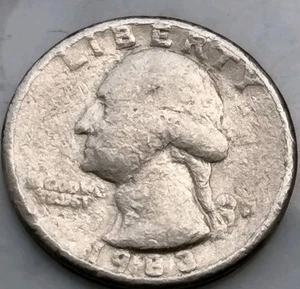 Washington Quarter Multiple  Errors 1983 P Split Edge Coin Weight 5.58 Grams  - Picture 1 of 13