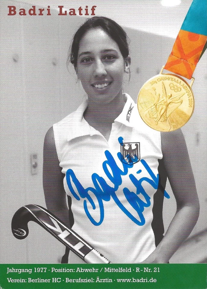 Autogramm Badri LATIV Hockey Olympiasiegerin 2004 handsigniert xyz - Bild 1 von 1