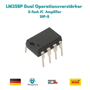 LM358N = LM358P Operationsverstärker 2-fach 1,1MHz 0,6V/µs DIP8 - Bild 1 von 1