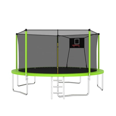 14FT Outdoor Trampoline with Safety Net – Fun Recreational Trampoline for Kids & - Image 1 of 4