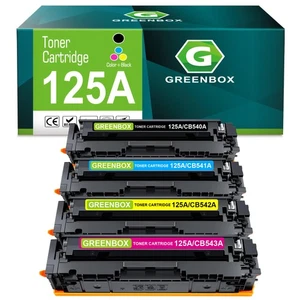 125A Toner Caartridges Set (4-Pack, K/C/Y/M) Replacement for HP 125A CB540A C... - Picture 1 of 6