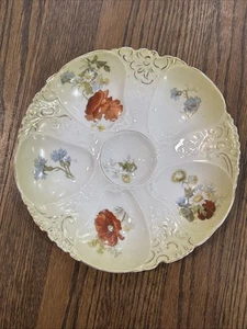 Plato de ostras antiguo vintage 5 pozos Austria - Imagen 1 de 16