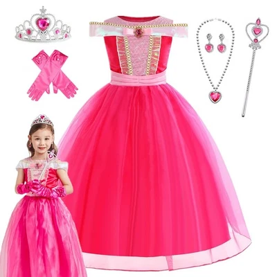 QOOLY Vestido de Princesa Niños Disfraz de Disfraz de Lujo Conjunto de 6 Piezas Niñas Una Pieza 56 Foto 1 de 4