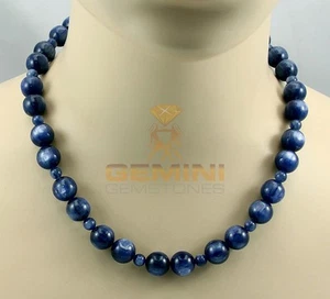 Cadena Cianita Azul Disthen Redondo Cianita Collar Mujer 49 cm Largo - Imagen 1 de 2