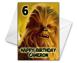 CHEWBACCA Personalised Birthday Card - Star Wars Greetings Card - Chewbacca - Picture 1 of 1