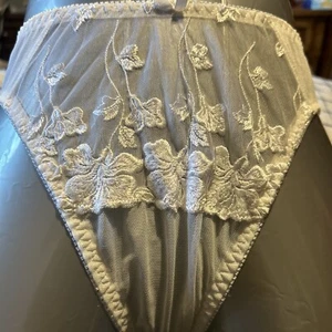 Vintage Nylon. SEE THRU + LACE  Delicates  Large White - Picture 1 of 19
