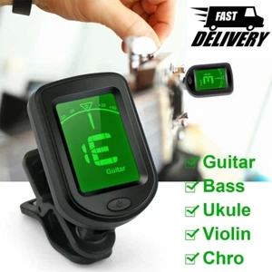 LCD Clip On Chromatic Acoustic Electric Guitar Bass Ukulele Banjo Violin Tuner - Picture 1 of 10