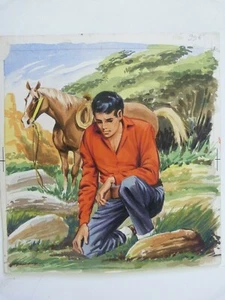 F 20 BD GOUACHE ORIGINAL DESSIN ART  20 CM / 24 CM AUDAX - Picture 1 of 2