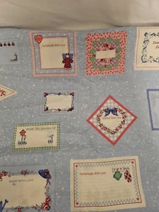 Fabric Traditions Approx 3.5 Yds Print " Homemade With Love" Pink & blue 1996 - Picture 1 of 3