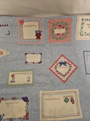 Fabric Traditions Approx 3.5 Yds Print " Homemade With Love" Pink & blue 1996 - Image 1 of 3