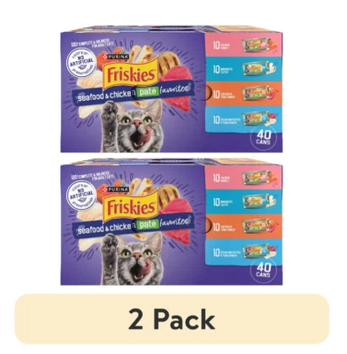 (2 pack) Purina Friskies Seafood & Chicken Pate Favorites Cat Food, 5.5 oz (40) - Image 1 of 4