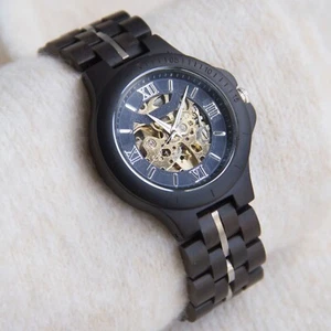 Men's Wood Mechanical Watch Handmade Wooden Watch Gift to Men - Picture 1 of 11