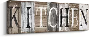 Rustic Farmhouse Kitchen Wall Decor Canvas Prints Kitchen Signs Wall Decor (With - Picture 1 of 12