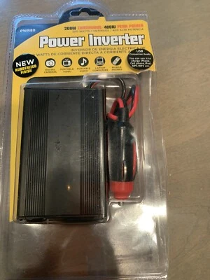 QFX PWR-80 200W Continuous 400W Peak Power POWER INVERTER w/ USB NEW - Image 1 of 2