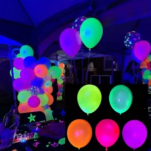 100 un. globos de neón de 10 pulgadas de neón globos de fiesta 7 colores fluorescentes - Imagen 1 de 15