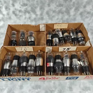 Vintage Vacuum Tubes Lot: PHILCO, RCA, SYLVANIA - Includes Types 75, 56, & 43 - Picture 1 of 6