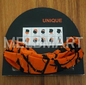 Orange Camo Bandana - Camouflage Neck Wrap Buff Face Mask deer Hunting hunter - Picture 1 of 4