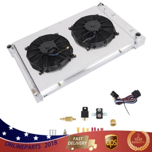 Radiador + ventilador de cubierta para camioneta Chevy C/K 73-87 C10 C30 K10 K20 4 filas - Imagen 1 de 11