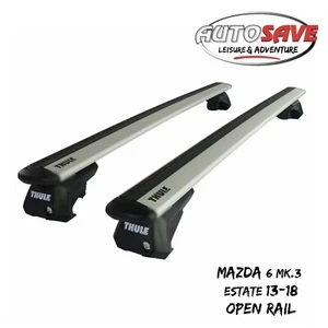 Thule Alu WingBar Evo Silver Roof Bars fit Mazda 6 Mk.3 Estate 13-18 Open Rail - Picture 1 of 1