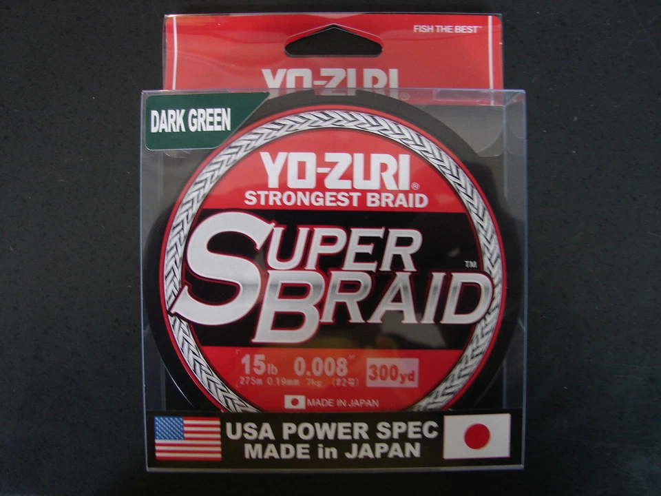 YO-ZURI SUPERBRAID Dark Green Fishing Line 15lb 300yd R1265-DG Super Braid - Image 1 of 1