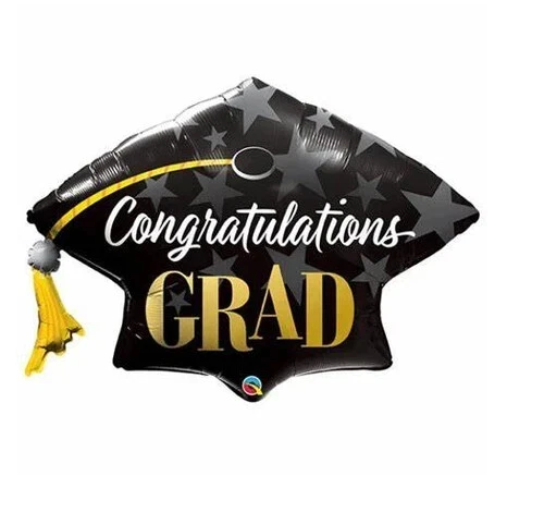 Congratulations Graduate Party 41" Large Graduation Qualatex Foil Balloon Helium - Image 1 of 1