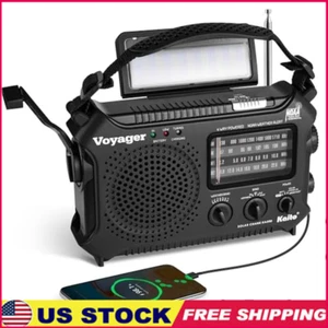 Emergency NOAA Radio Solar Crank Flashlight USB Charger Portable 5 Way Receiver - Picture 1 of 7