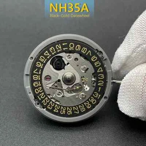 Movimento NH35 dorato originale con testo oro 24 gioielli NH35A 4R35B mod sostituire - Foto 1 di 7