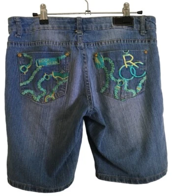 Винтажный Rocawear вышитые шорты 11 подростков размер джинсовой ткани Jean короткие Y2K логотип - Изображение 1 из 4