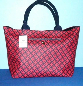 Dabney Lee Large Tote Bag Blue+Red Color Polyvinyl  $28.-NWT Free/Ship - Picture 1 of 12