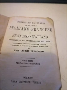 Neu Italienisch-Französisch & Französisch-Italienisch Wörterbuch Milano 1899 von Cesare Bergoglio - Bild 1 von 13