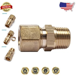 Wholesale Pack of 25 Brass 1/2-Inch x 3/8-Inch Male Compression Connectors - Picture 1 of 6