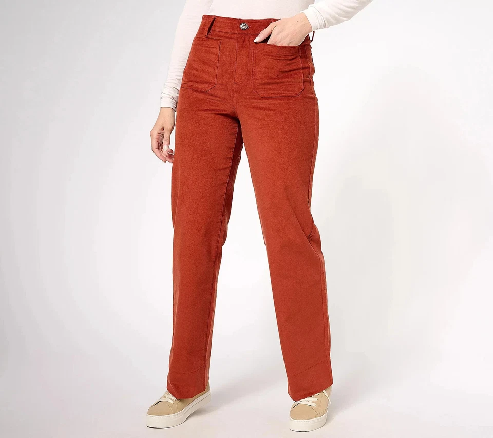 #1317 Denim & Co. Heritage Petite Full Length Wide Leg Cor Pant Size 12P - Image 1 of 1