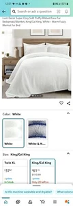 Lush Decor Super Cozy Soft Fluffy Ribbed Faux Fur Bedspread/Blanket, King/Cal... - Picture 1 of 8