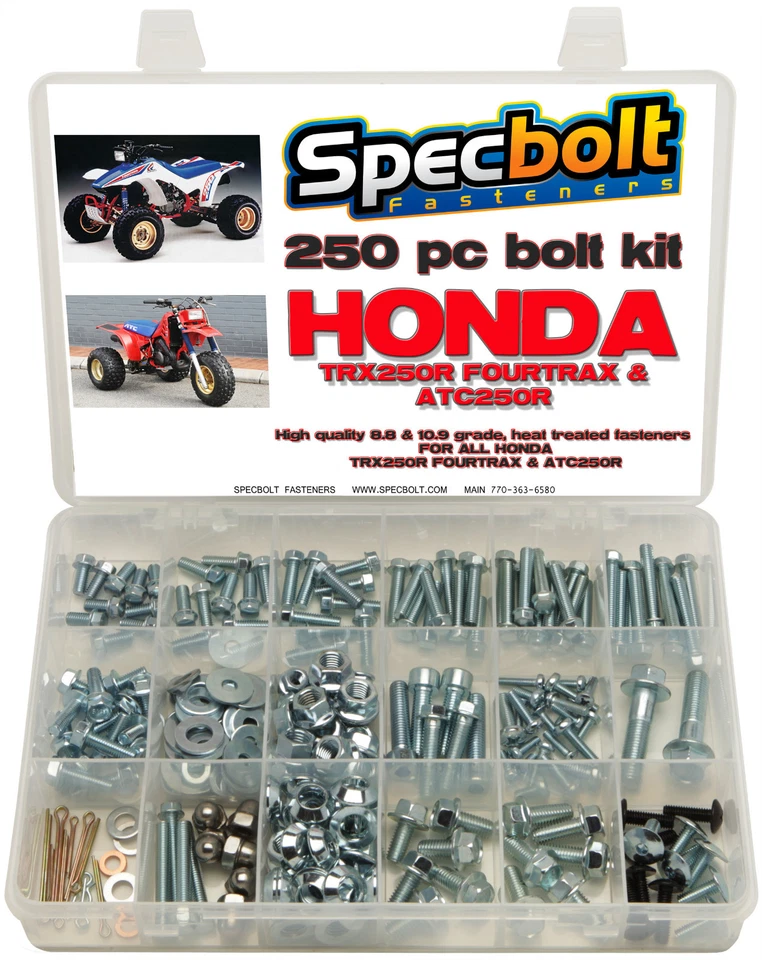 Kit de pernos HONDA TRX250R Fourtrax ATC 250R guardabarros marco motor tuerca ESPECBOLT Foto 1 de 1
