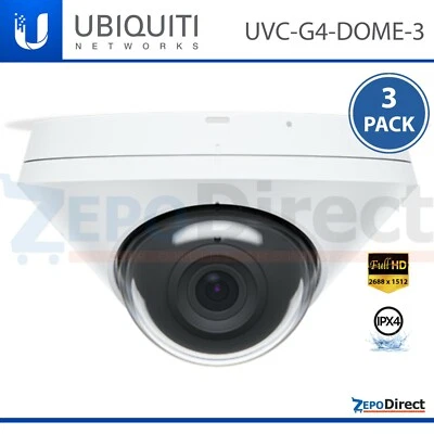 Ubiquiti Networks UniFi Protect G4, IPX4, PoE Camera UVC-G4-DOME-3, 3-PACK - Image 1 of 4