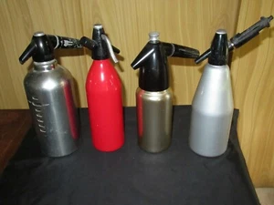 4 SELTZER BOTTLE Soda Fountain Syphon Bar Vintage Saloon Decoration 1930 Antique - Picture 1 of 8