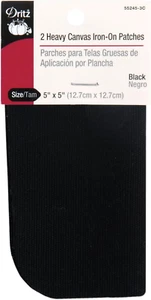 Heavy Canvas Iron-On Patches, 5 X 5-Inch, 2 Count, Black - Picture 1 of 1