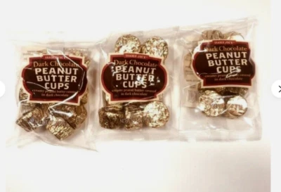 3 packs Trader Joe’s Dark Chocolate Peanut Butter Cups 3.5oz Bag each - Image 1 of 4