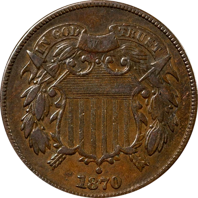 1870 Two (2) Cent Piece - Image 1 of 2