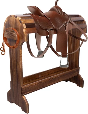 Large Wood Saddle Rack with Curved Top Surface,Bridle Rack & Heavy-Heavy Duty Sa - Image 1 of 4