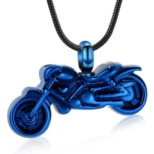 Motorcycle Urn Necklace Cremation Jewelry for Ashes Motorbike Necklace Pendent - Picture 1 of 33