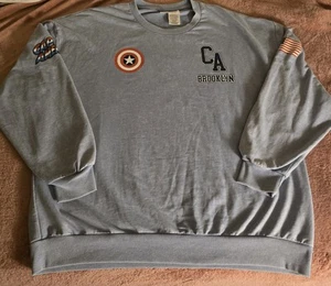 NUEVO SIN ETIQUETAS Marvel Capitán América Brooklyn NY Sudadera Azul Claro X X Grande - Imagen 1 de 6
