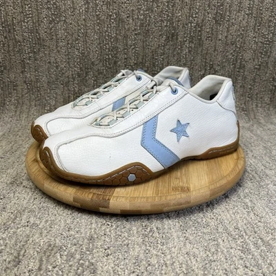 Tênis Converse One Star Catch 22 Feminino Tamanho 8 Couro Todo Branco Azul - Imagem 1 de 4