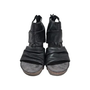 OTBT Damen-Sandalen schwarz Patchouli Leder offene Zehenpartie Blockabsatz 9,5 - Bild 1 von 8