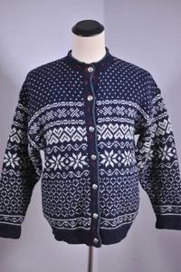 Vtg LL Bean Wool Cardigan Sweater Made USA Women's XL - Picture 1 of 4