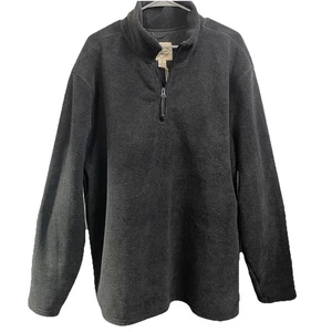 St John's Bay Quarter Zip Classic Fleece Pullover Jacket w/Pockets Gray XXL NWT - Picture 1 of 7