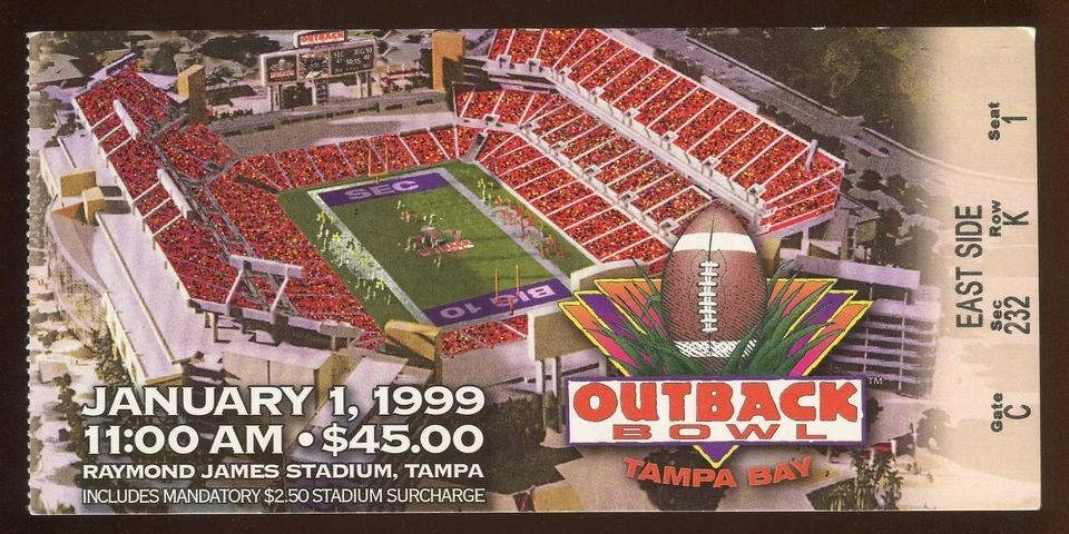 1999 Outback Bowl Ticket - Penn State Nittany Lions LSU Tigers College Football - Image 1 of 1