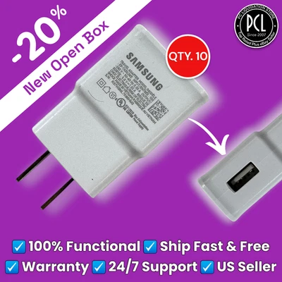✅ OEM Samsung (5V/1.55A) USB Wall Charger / Travel Adapter・(EP-TA50JWE) 10pcs ✅ - Image 1 of 4