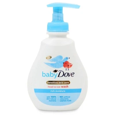 Paquete de 2 - Dove Head to Toe Rich Moisture Baby Wash - Sin fragancia, 200 ml Foto 1 de 2