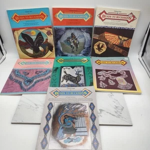 Beads To Buckskins Beading Patterns Designs Techniques Native American Lot Of 7  - Picture 1 of 20